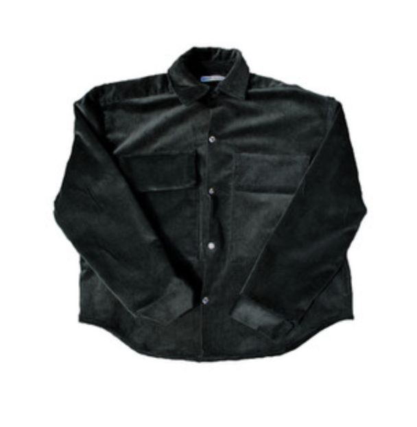 Black corduroy overshirt — product still
