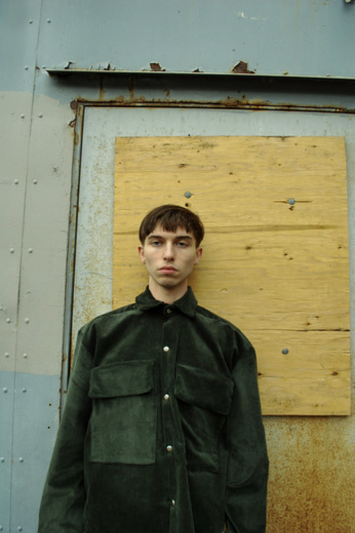 Look 03 — Corduroy overshirt on plywood